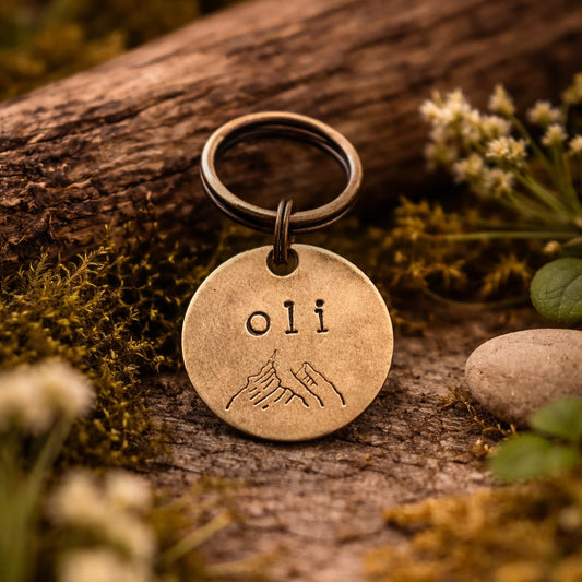 Hand-Stamped Dog ID Tag – Personalized Pet Name Tag