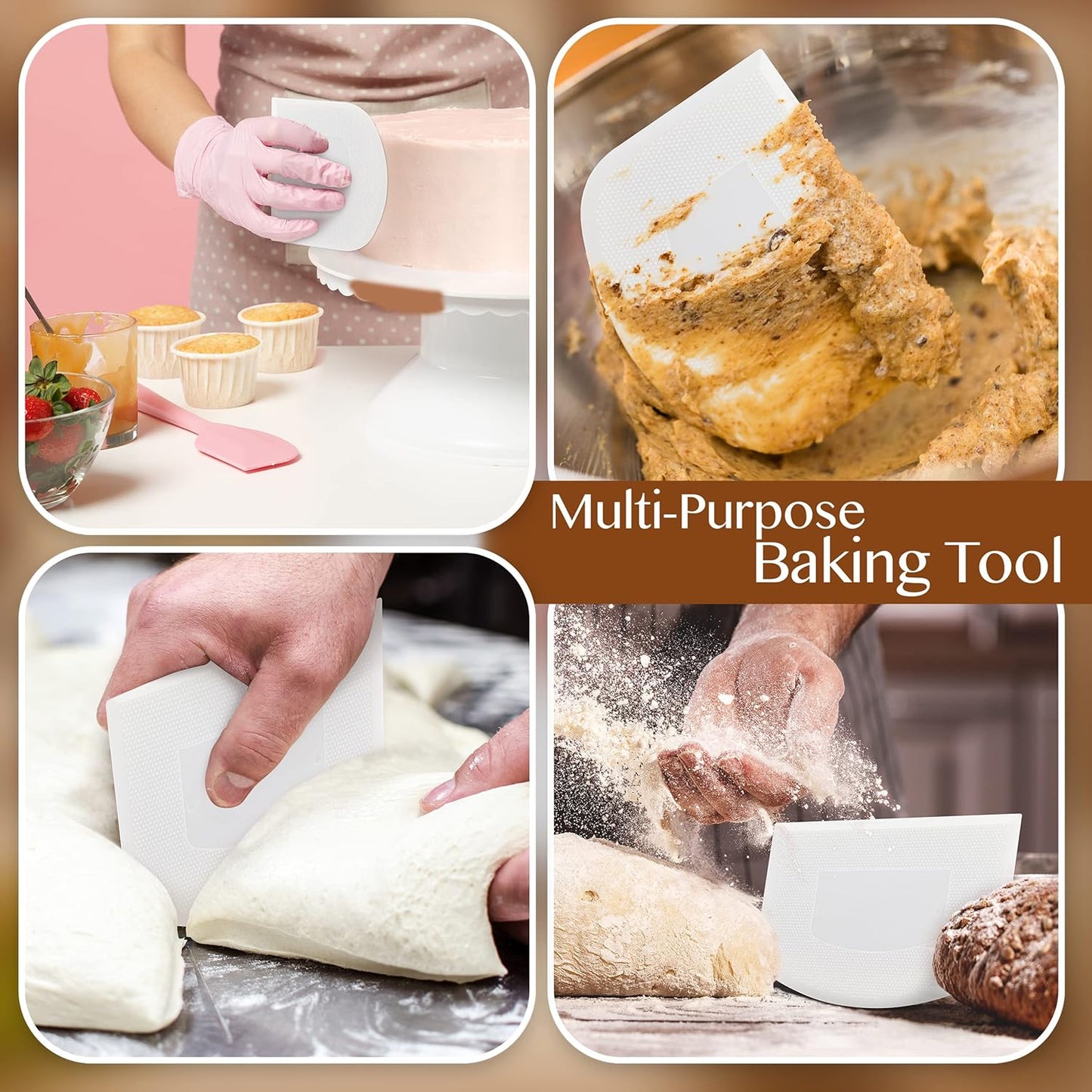 Dough Scraper for Sourdough – Flexible Bowl Scraper Tool