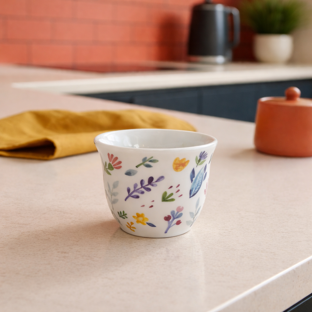 GeBe - Floral Espresso Cups Set – 12-Piece Coffee Cup Set