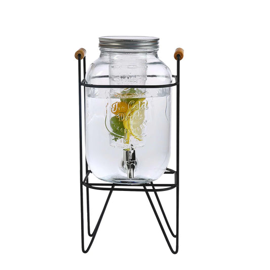 4L Glass Dispenser Jug with Iron Frames