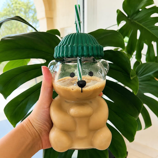 Bearista Glass Cup + Straw | 600ml