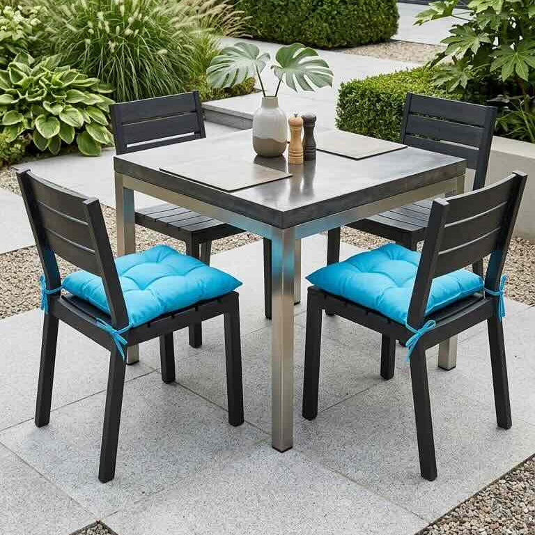 Square Chair Cushion – Soft Tie-On Seat Pad for Indoor & Outdoor Chairs - 1 Piece