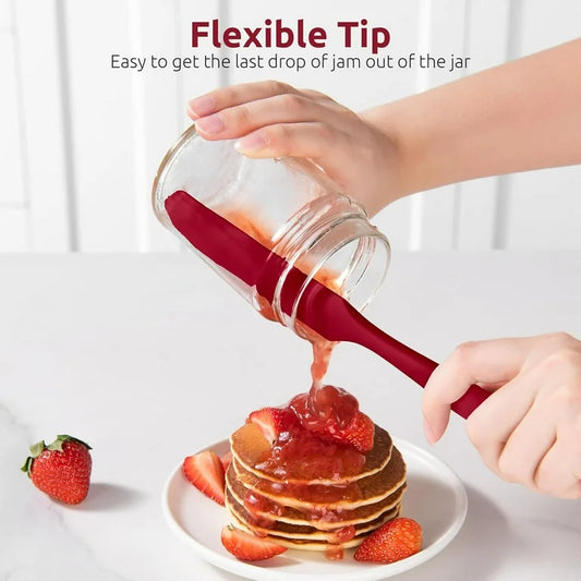 Sourdough Starter Spatula – Red Silicone Mixing Tool