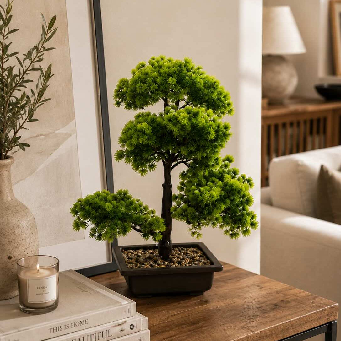 Artificial Bonsai Tree 50cm – Realistic Decorative Faux Plant for Home & Office