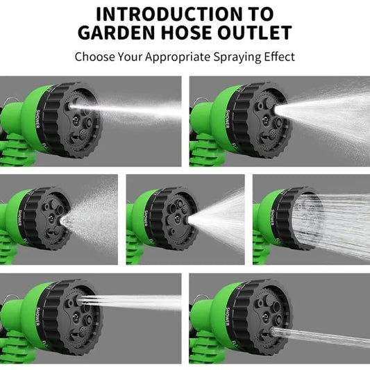 Expandable Garden Hose Pipe – Flexible Stretch Hose with Spray Nozzle (Blue)