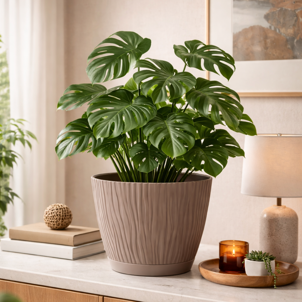 Textured Indoor Planter Pot – Modern Decorative Plant Pot – Home Décor