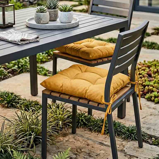 Square Chair Cushion – Soft Tie-On Seat Pad for Indoor & Outdoor Chairs - 1 Piece