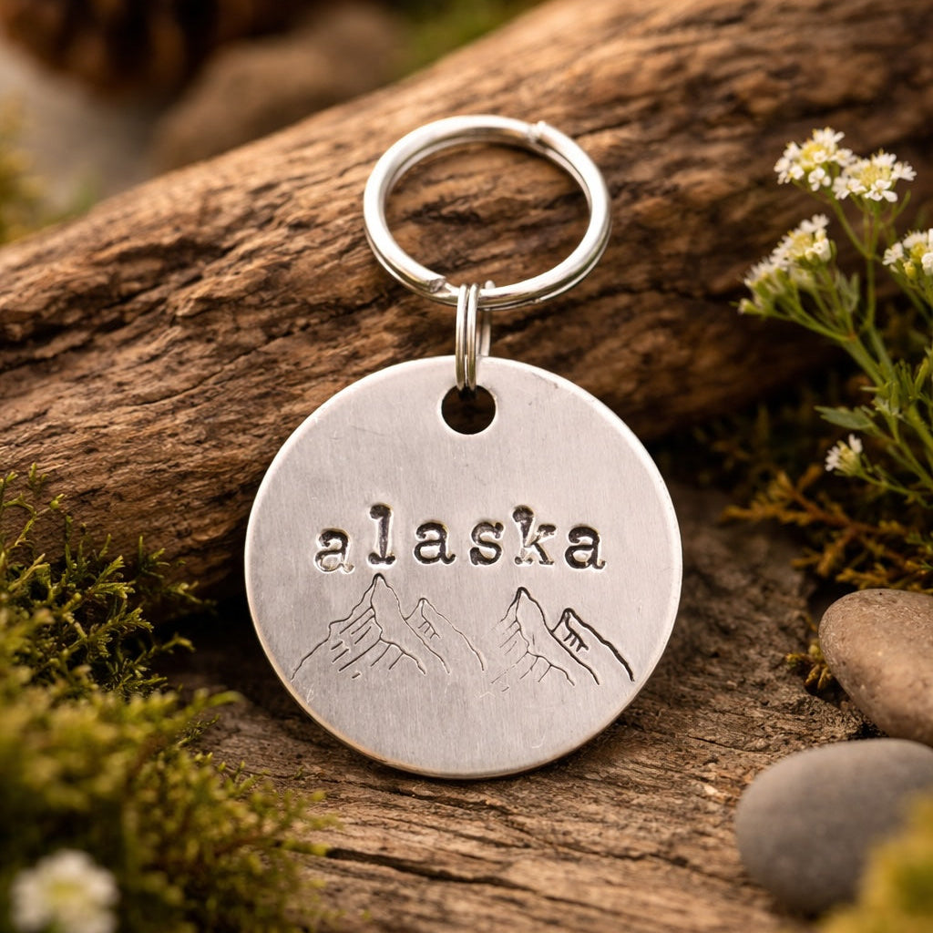 Hand-Stamped Dog ID Tag – Personalized Pet Name Tag