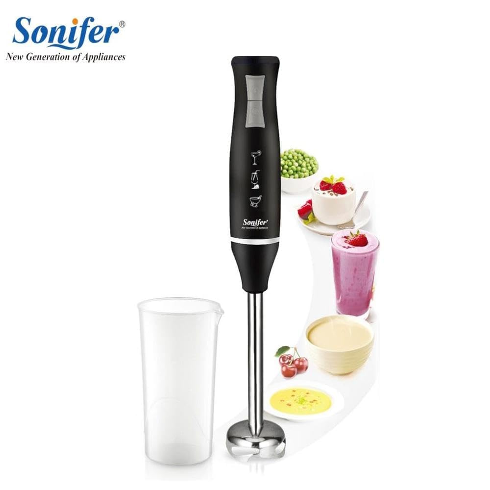 Sonifer Stainless Steel Hand Blender with Storage Cup & Lid