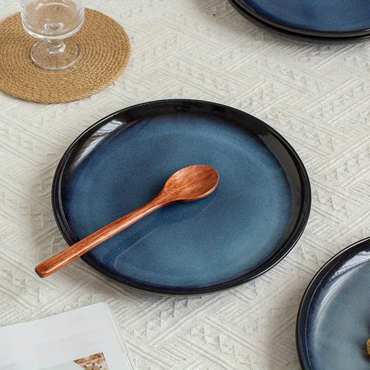 IKEA GLADELIG Ocean Blue- 10.5" Ceramic Plate / Set of 6 pcs