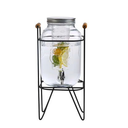 Glass Dispenser Jug with Iron Frames