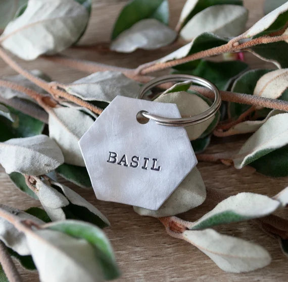 Hand-Stamped Dog ID Tag – Personalized Pet Name Tag