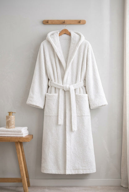 Egyptian Quality - Hooded Bathrobe – Soft Cotton Terry Bathrobe for Men & Women