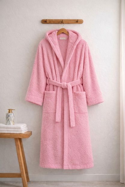 Egyptian Quality - Hooded Bathrobe – Soft Cotton Terry Bathrobe for Men & Women