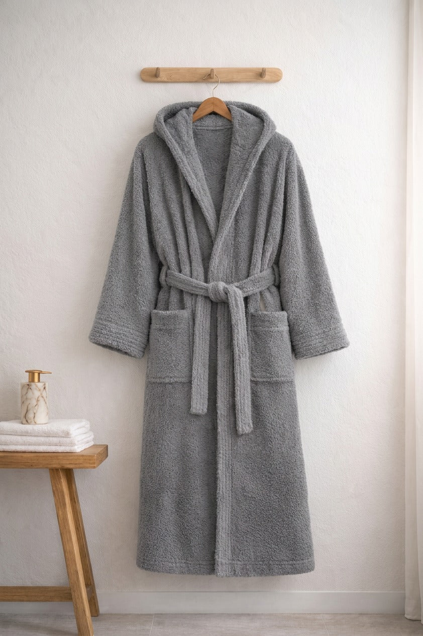 Egyptian Quality - Hooded Bathrobe – Soft Cotton Terry Bathrobe for Men & Women