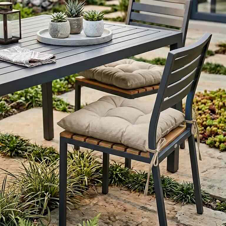 Square Chair Cushion – Soft Tie-On Seat Pad for Indoor & Outdoor Chairs - 1 Piece