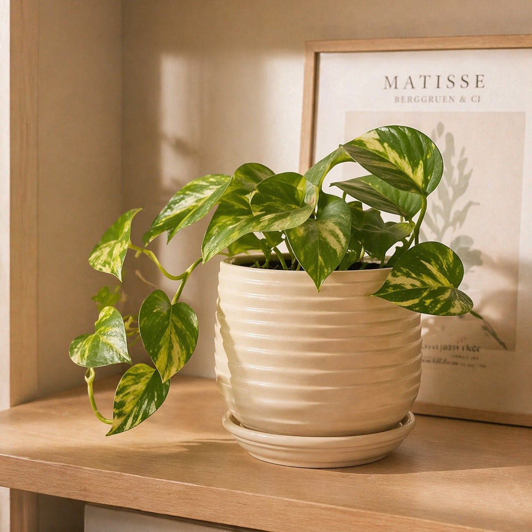 Ribbed Ceramic Planter
