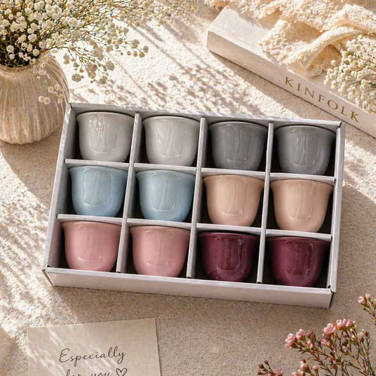 Pastel Espresso Cup Set – 12 Pieces