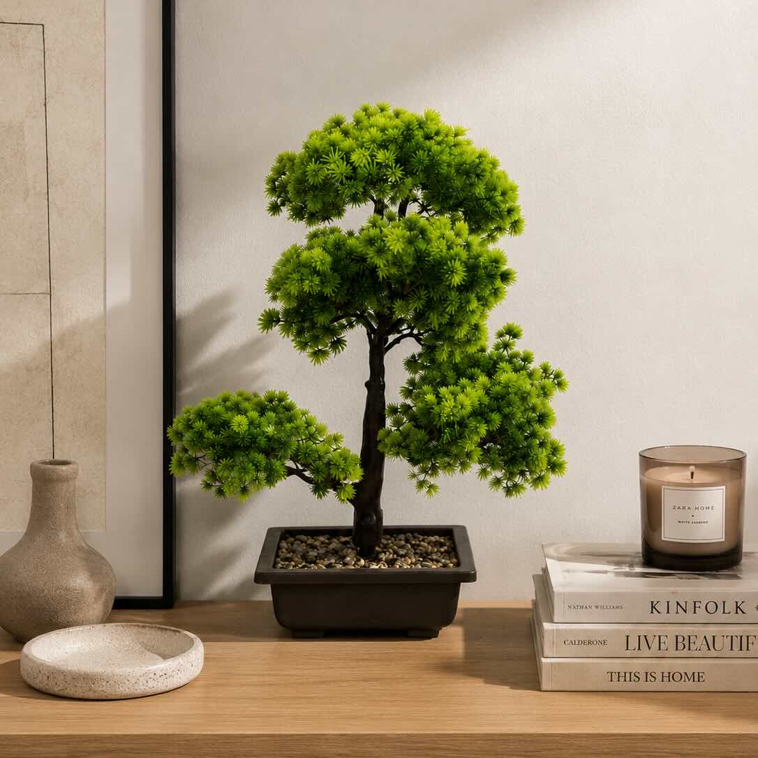 Artificial Bonsai Tree 50cm – Realistic Decorative Faux Plant for Home & Office