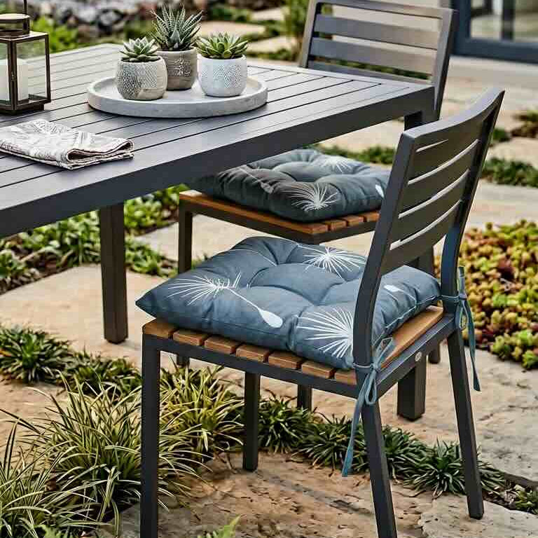 Square Chair Cushion – Soft Tie-On Seat Pad for Indoor & Outdoor Chairs - 1 Piece