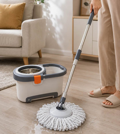 360° Spin Mop & Bucket Set | Microfiber Floor Cleaning System with Wringer