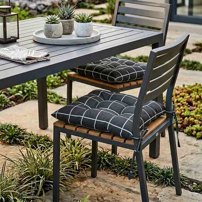 Square Chair Cushion – Soft Tie-On Seat Pad for Indoor & Outdoor Chairs - 1 Piece