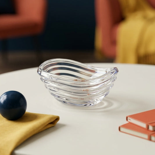 Modern Wavy Glass Bowl – Minimal Decorative