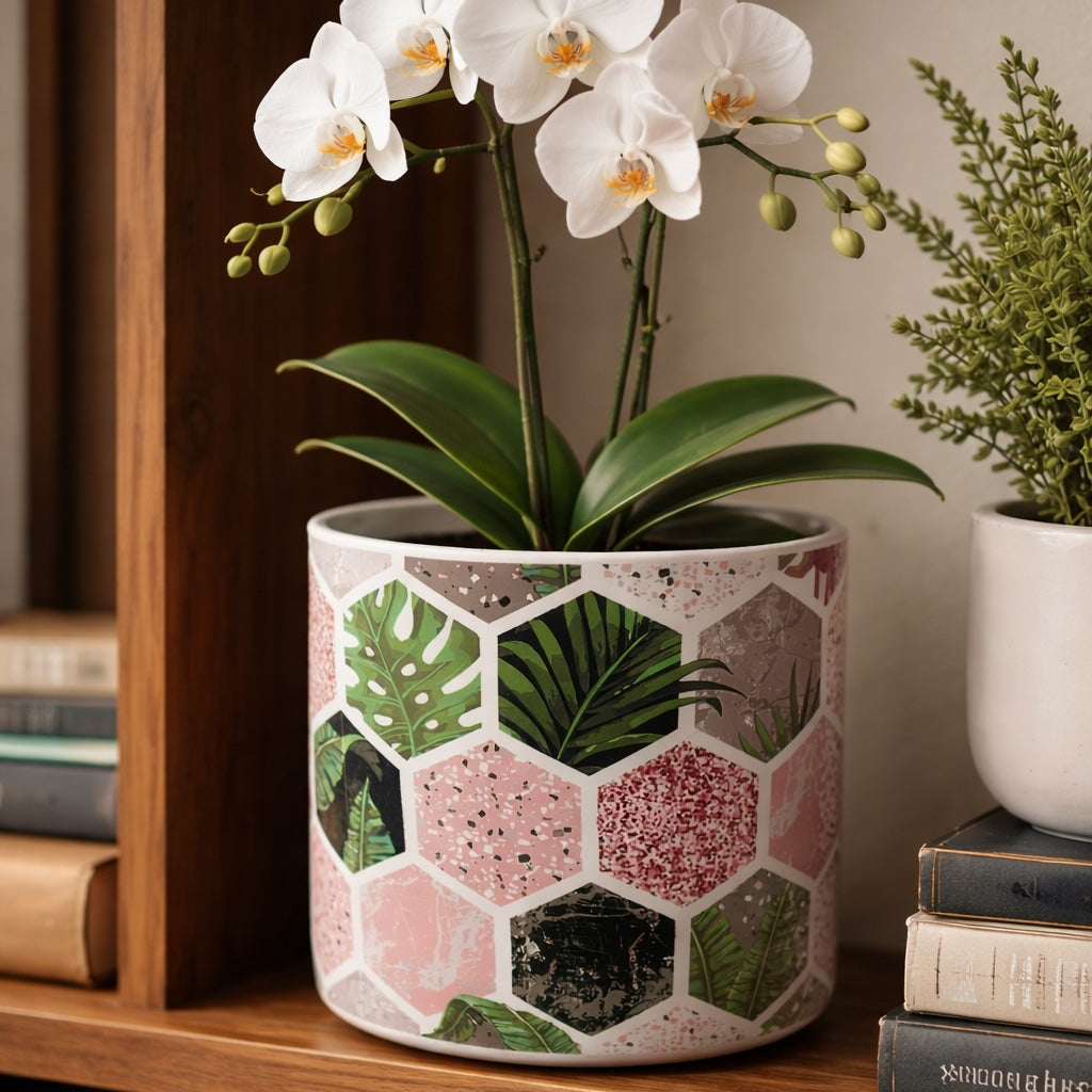 Ceramic Planter Pot – Terrazzo Design (Multiple Styles)