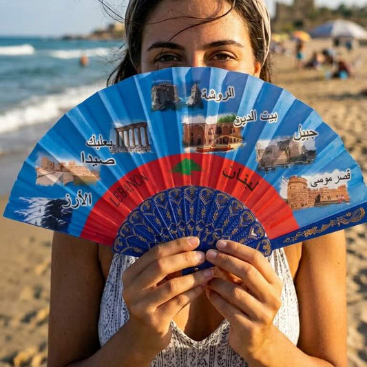 Lebanese Handheld Fan with Lebanese Quotes | Lightweight Summer Fan