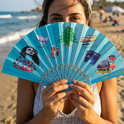 Lebanese Handheld Fan with Lebanese Quotes | Lightweight Summer Fan