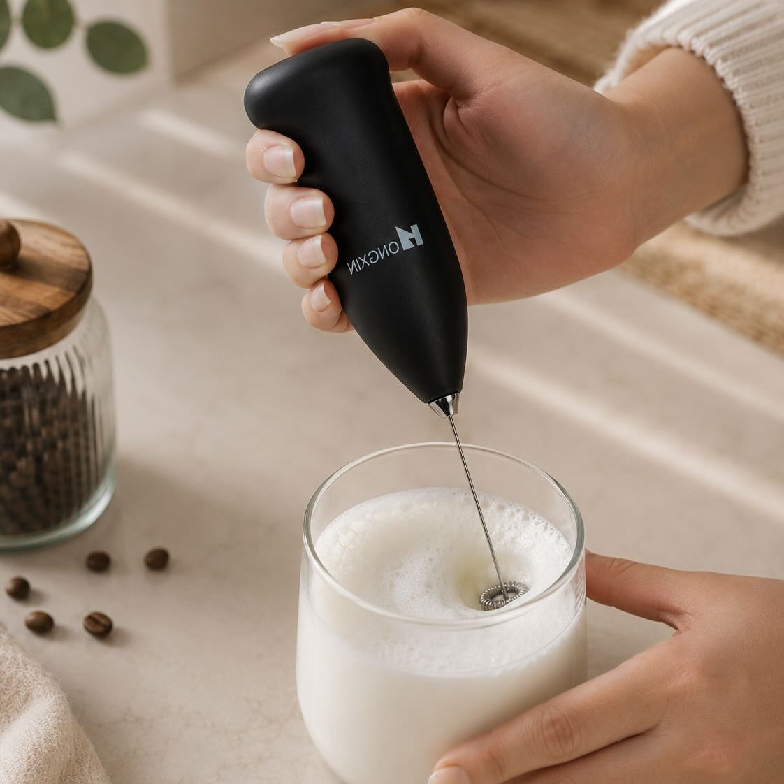 Handheld Electric Milk Frother | Battery Operated Coffee, Matcha & Drink Mixer