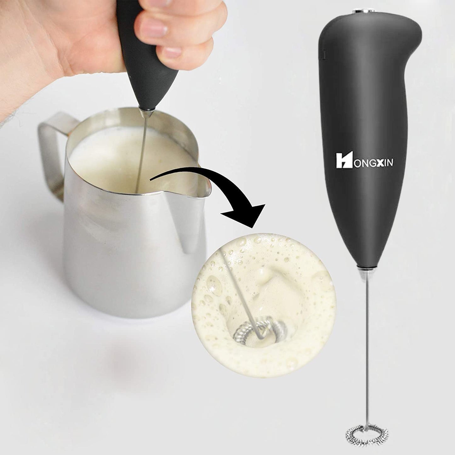Handheld Electric Milk Frother | Battery Operated Coffee, Matcha & Drink Mixer