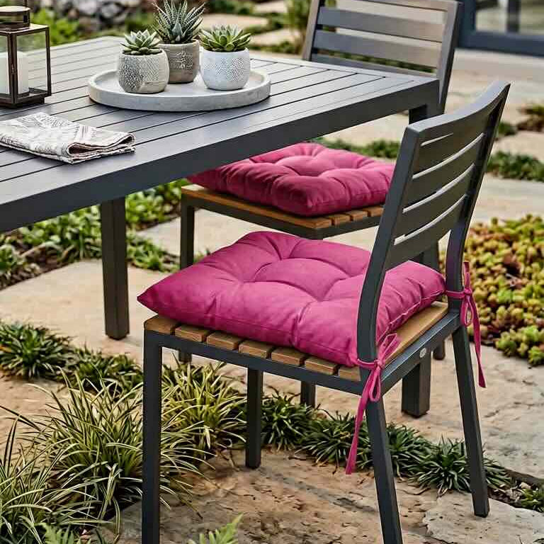 Square Chair Cushion – Soft Tie-On Seat Pad for Indoor & Outdoor Chairs - 1 Piece