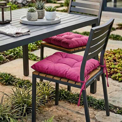 Square Chair Cushion – Soft Tie-On Seat Pad for Indoor & Outdoor Chairs - 1 Piece
