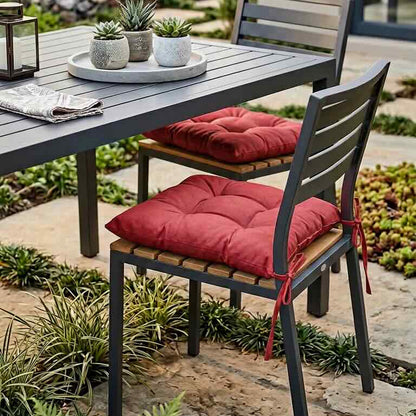 Square Chair Cushion – Soft Tie-On Seat Pad for Indoor & Outdoor Chairs - 1 Piece