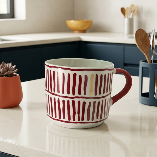Large Ceramic Mug - 3 Designs/Red