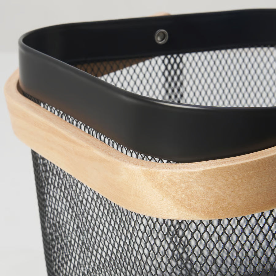 IKEA RISATORP - Metal Basket with Wooden Handle